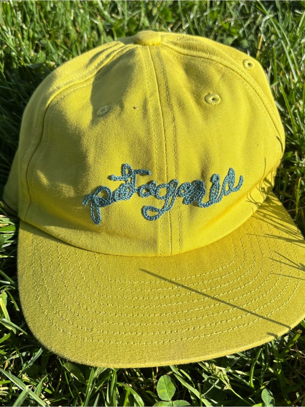 Patagonia Hat Yellow Embroidered Logo Cap
